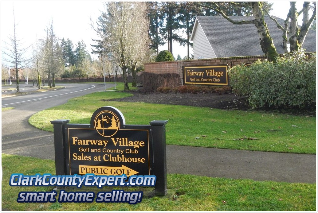 Entrance to Fairway Village, Senior 55+ Golf Community in Vancouver WA