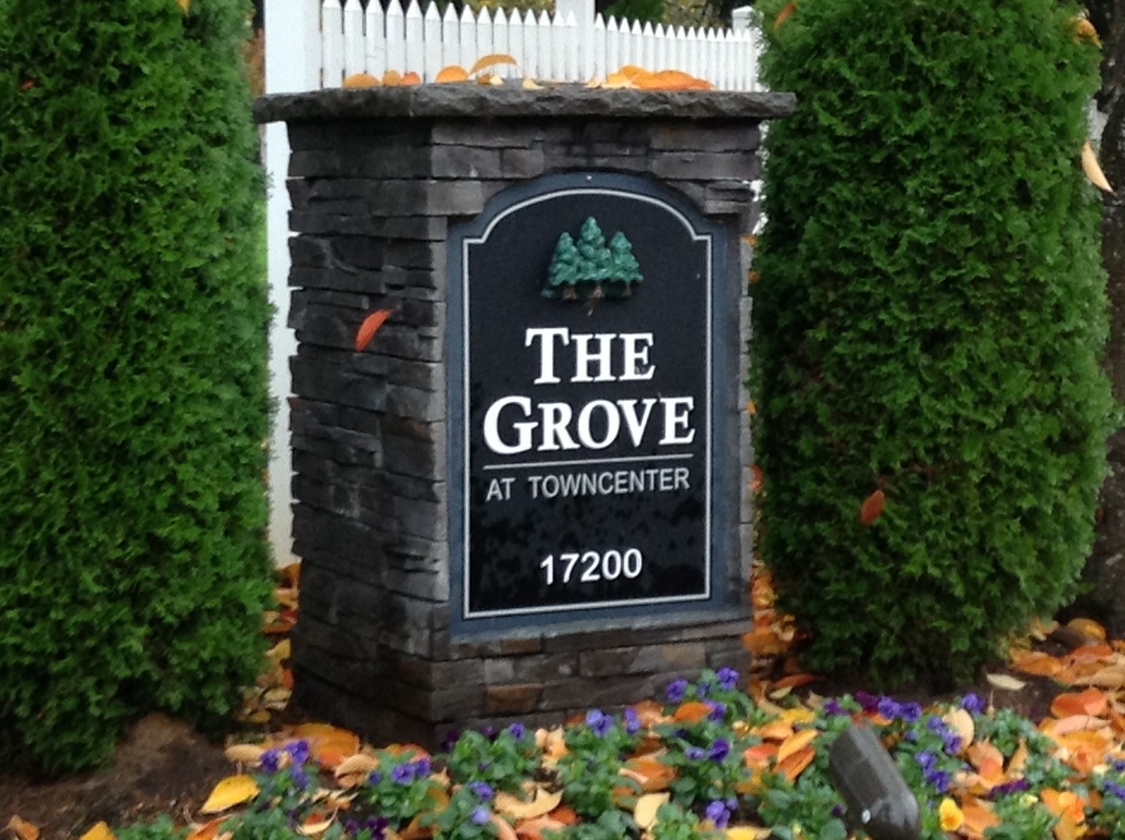 Entrance to The Grove at Towncenter Condos, Fishers Landing, Vancouver WA